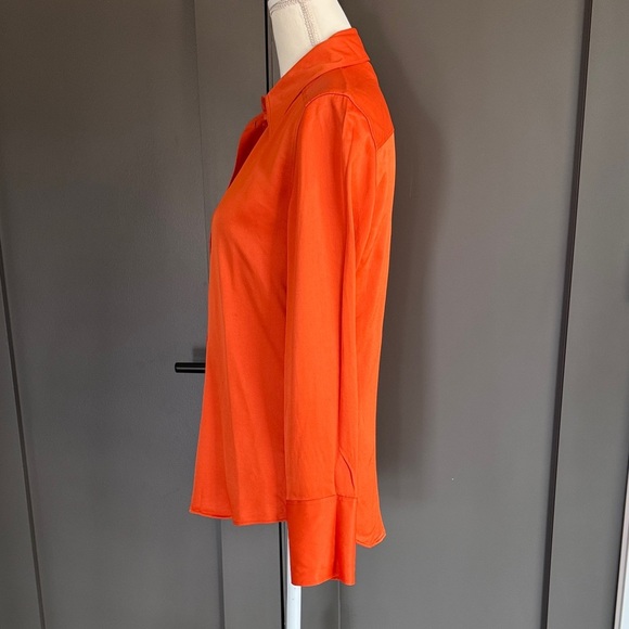 Zara Vibrant Orange Button-Down Shirt 100%Viscose Size S - Picture 2 of 9